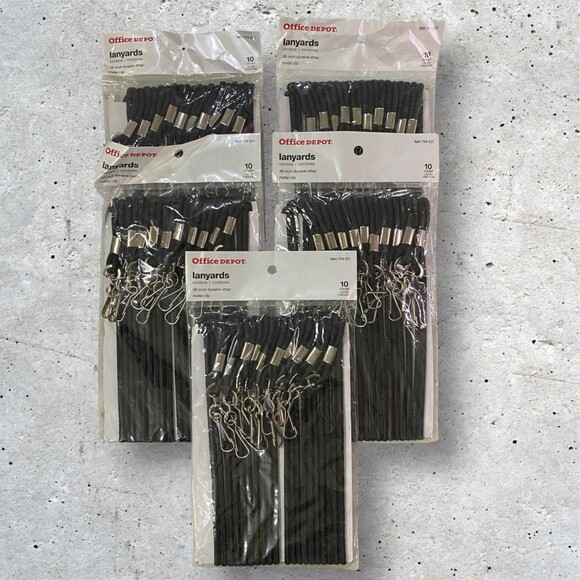 Lot of 50 Office Depot Lanyards 36 Inch Durable Strap Metal Clip  NEW 754-521 - Picture 1 of 6